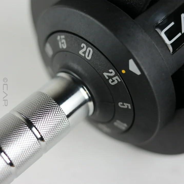 image:imageCAP Barbell ADJUSTABELL Adjustable Round Dumbbell Weights Singles amp Pairs 125 lb 25 lb amp 55 lb Multiple Handle Options25 lb Chrome Handle
