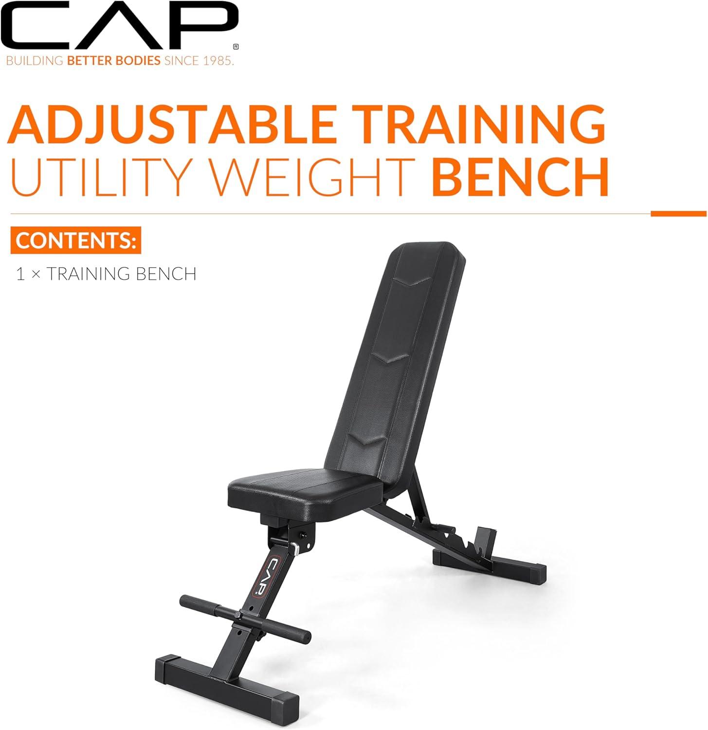 image:imageCAP Barbell Adjustable Training Utility Weight Bench Foldable MultiPosition InclineFlat Bench with 6 Backrest Settings Thick Padding amp 600 LB Capacity Home Gym Workout Bench
