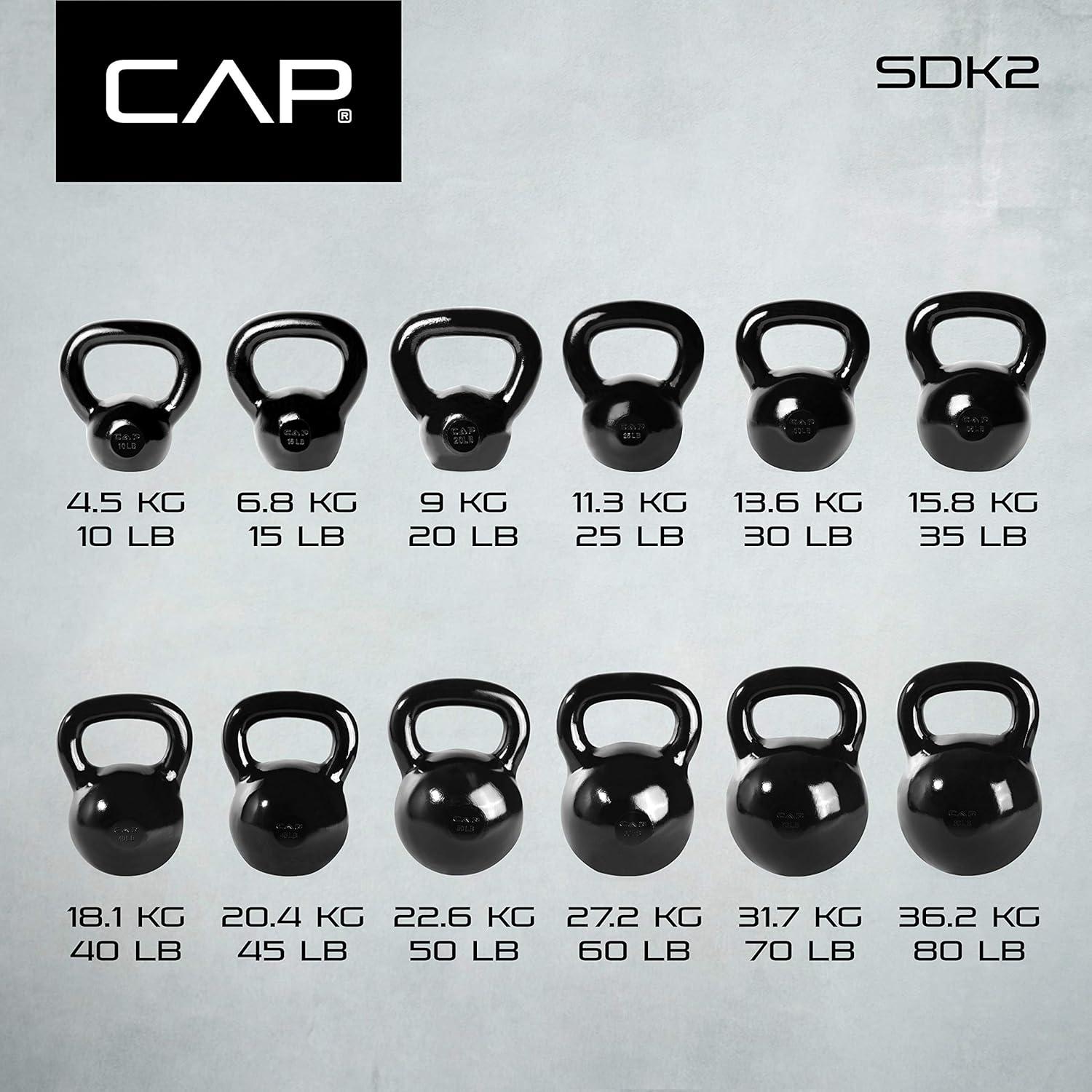 image:imageCAP Barbell Cast Iron Kettlebell Coated Options Singles and Sets Multiple Weight Choices10 pounds
