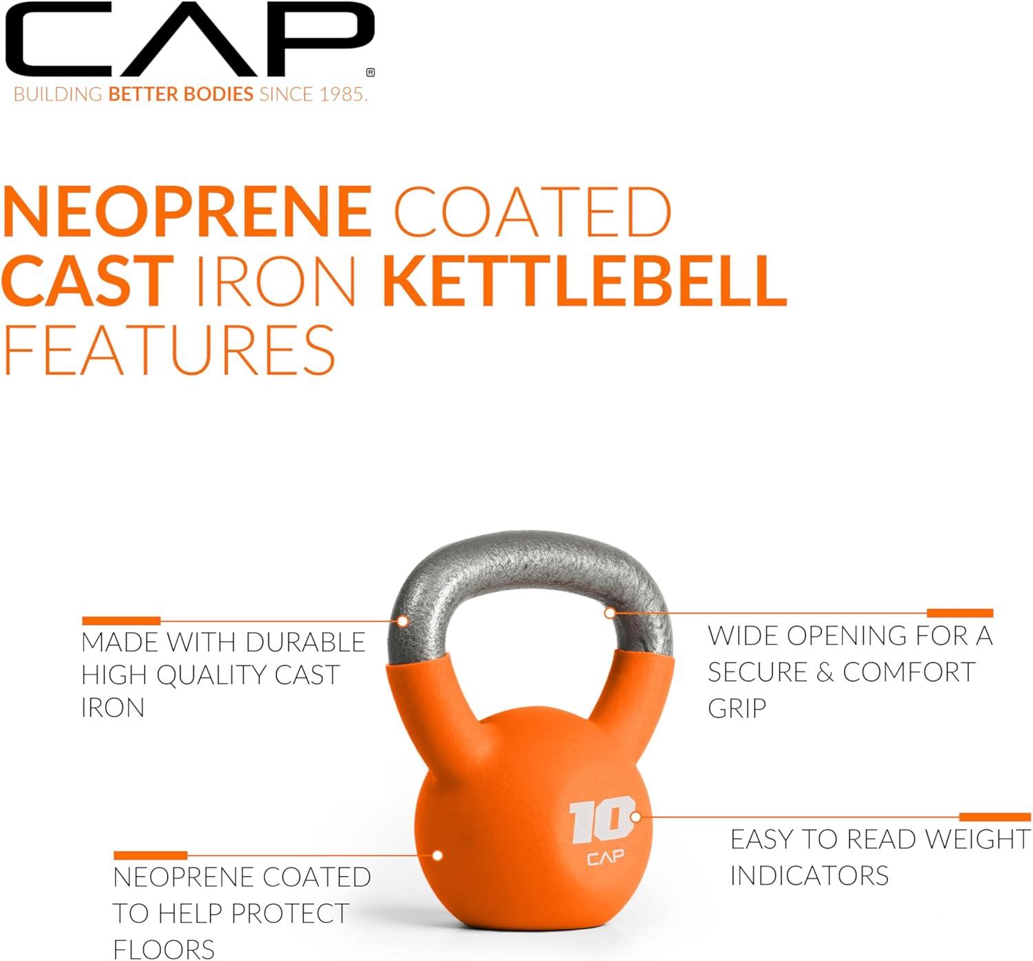 image:imageCAP Barbell Cast Iron Kettlebell Coated Options Singles and Sets Multiple Weight Choices10 pounds
