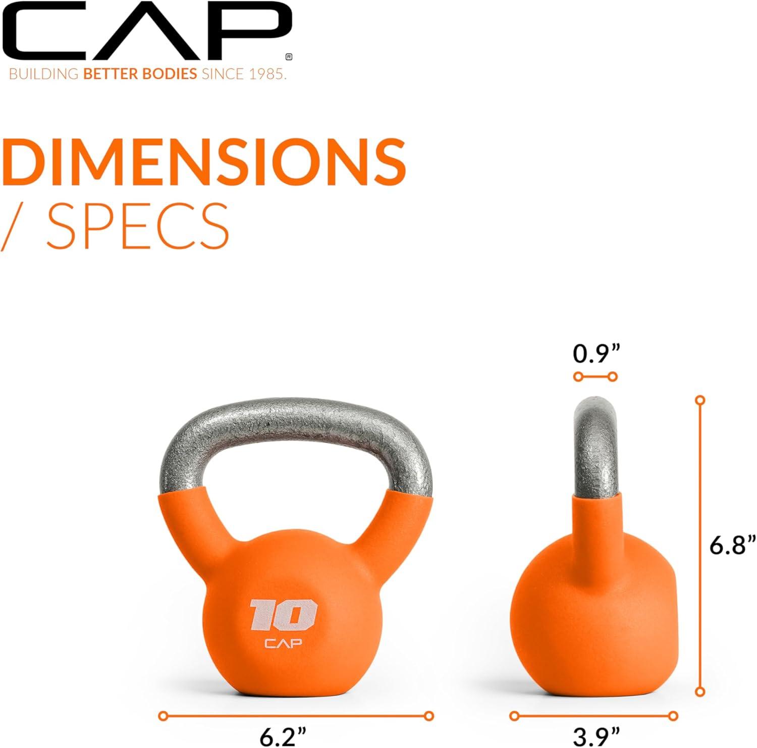 image:imageCAP Barbell Cast Iron Kettlebell Coated Options Singles and Sets Multiple Weight Choices10 pounds
