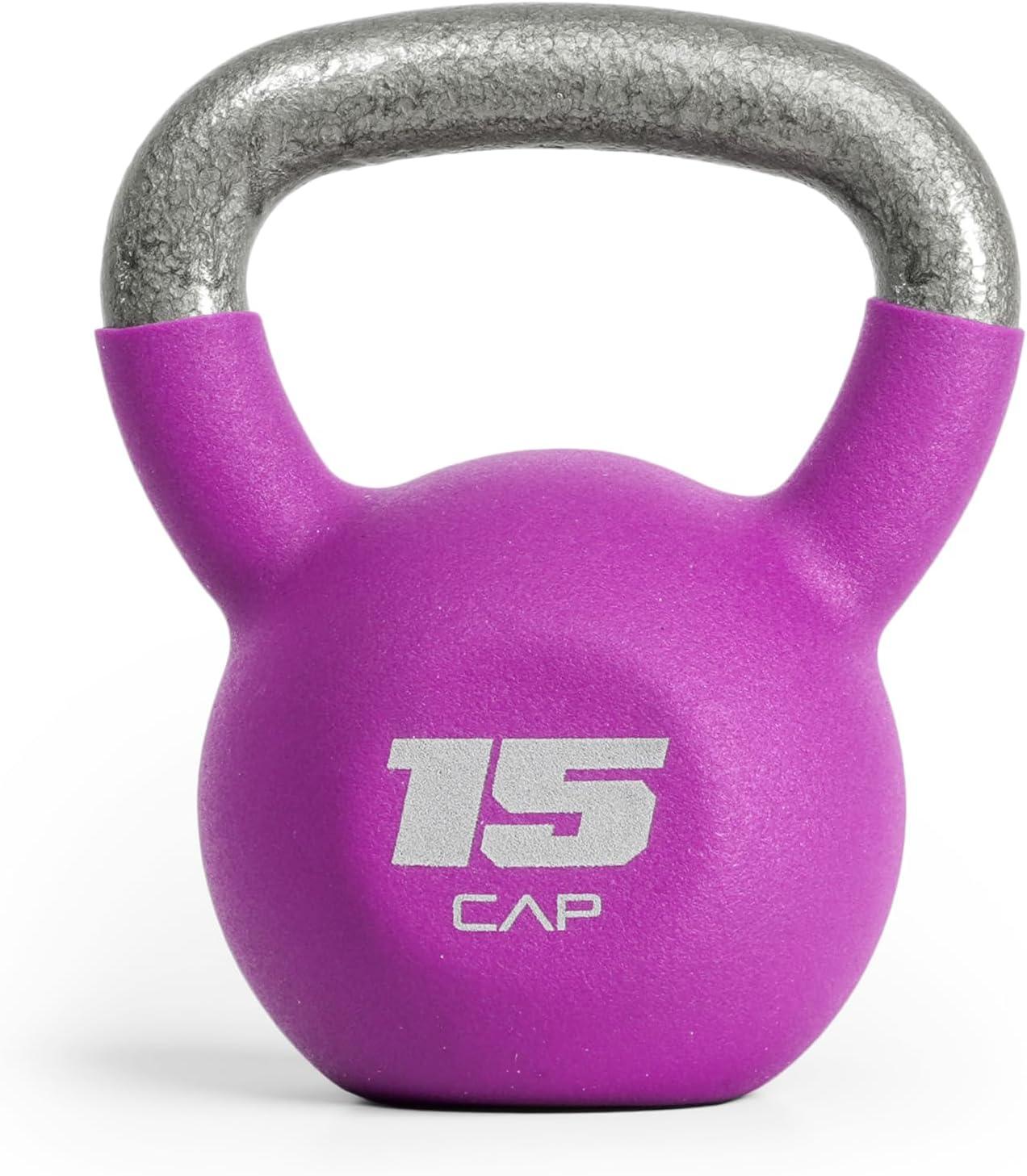 image:imageCAP Barbell Cast Iron Kettlebell Coated Options Singles and Sets Multiple Weight Choices15 pounds