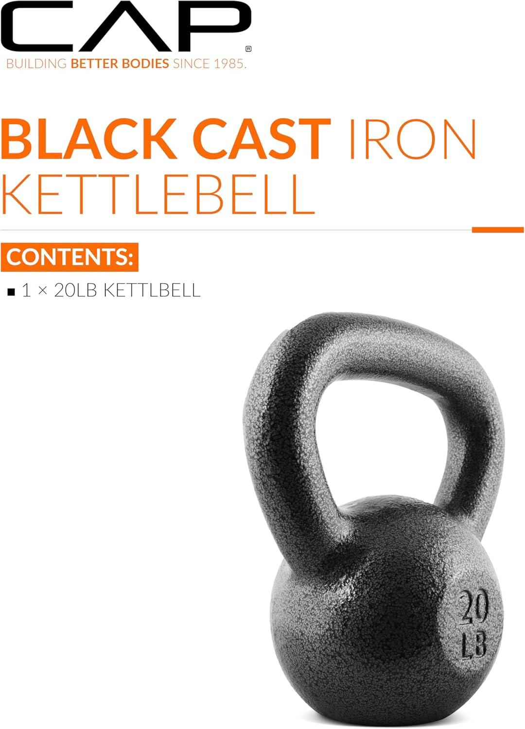 image:imageCAP Barbell Cast Iron Kettlebell Coated Options Singles and Sets Multiple Weight Choices20 pounds