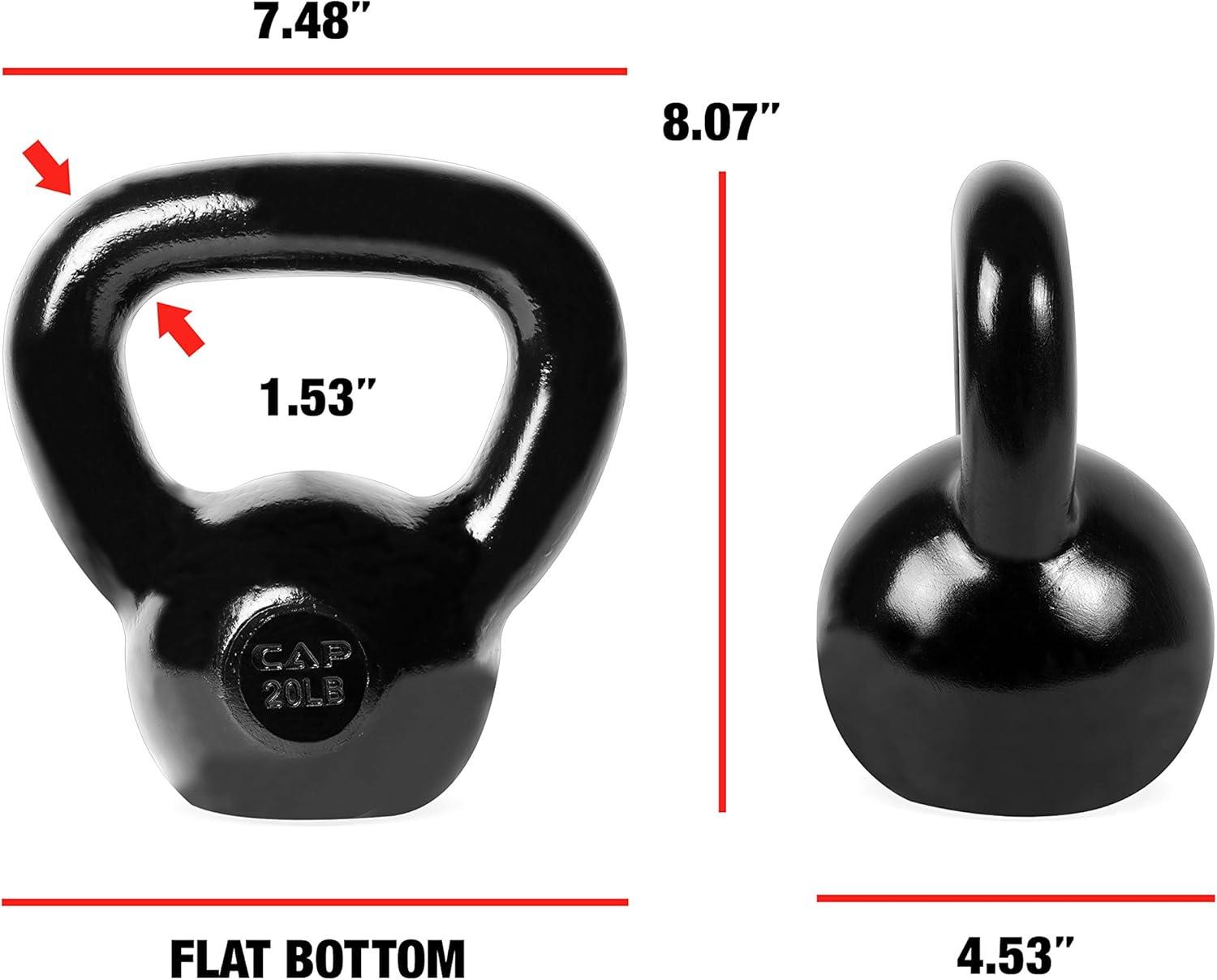 image:imageCAP Barbell Cast Iron Kettlebell Coated Options Singles and Sets Multiple Weight Choices20 pounds