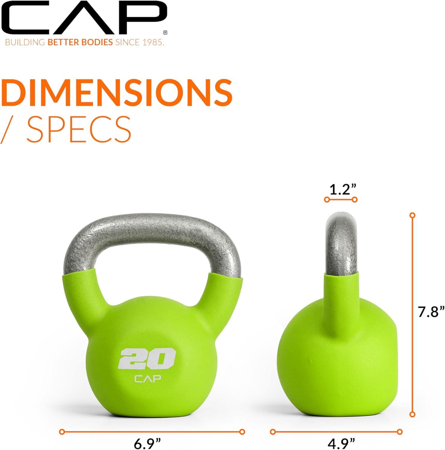 image:imageCAP Barbell Cast Iron Kettlebell Coated Options Singles and Sets Multiple Weight Choices20 pounds