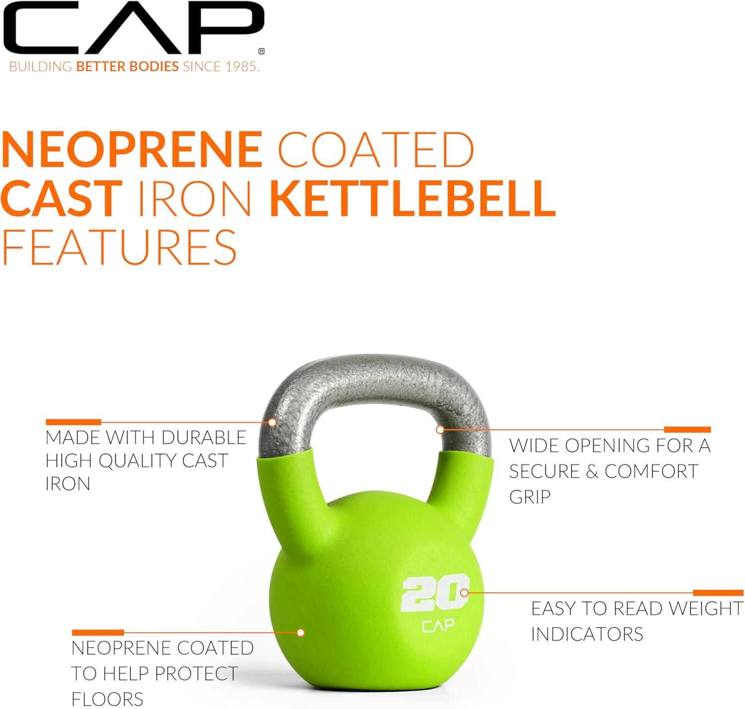 image:imageCAP Barbell Cast Iron Kettlebell Coated Options Singles and Sets Multiple Weight Choices20 pounds
