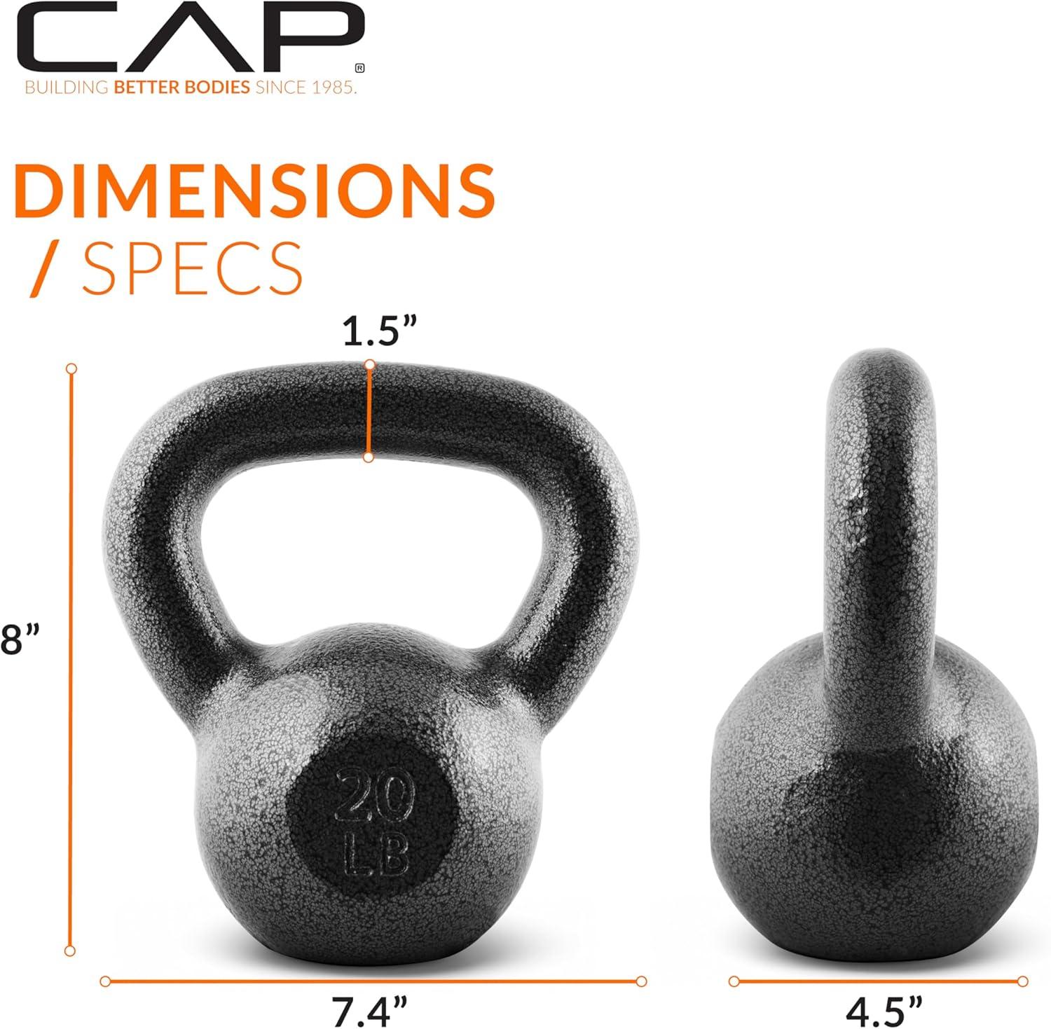 image:imageCAP Barbell Cast Iron Kettlebell Coated Options Singles and Sets Multiple Weight Choices20 pounds