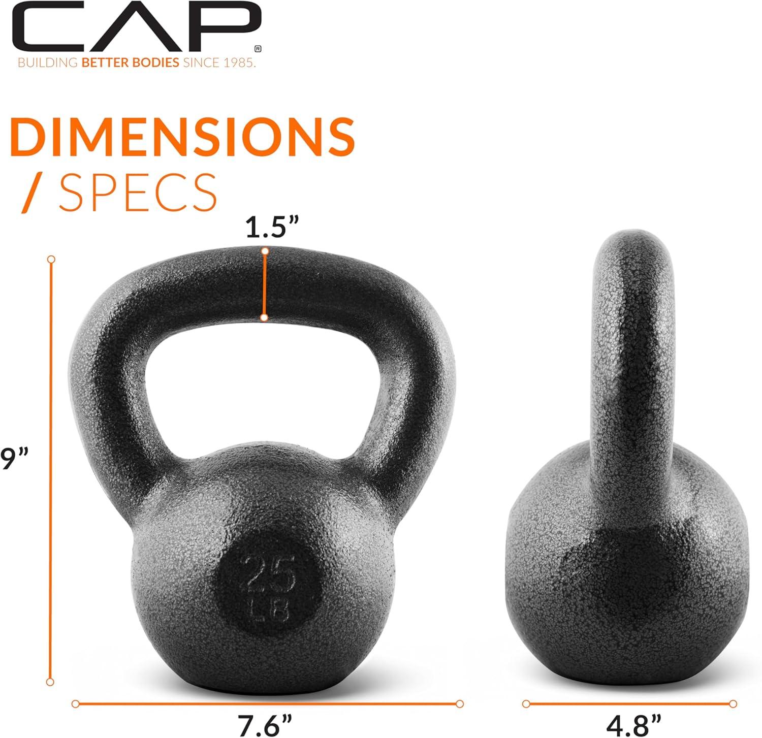 image:imageCAP Barbell Cast Iron Kettlebell Coated Options Singles and Sets Multiple Weight Choices25 pounds