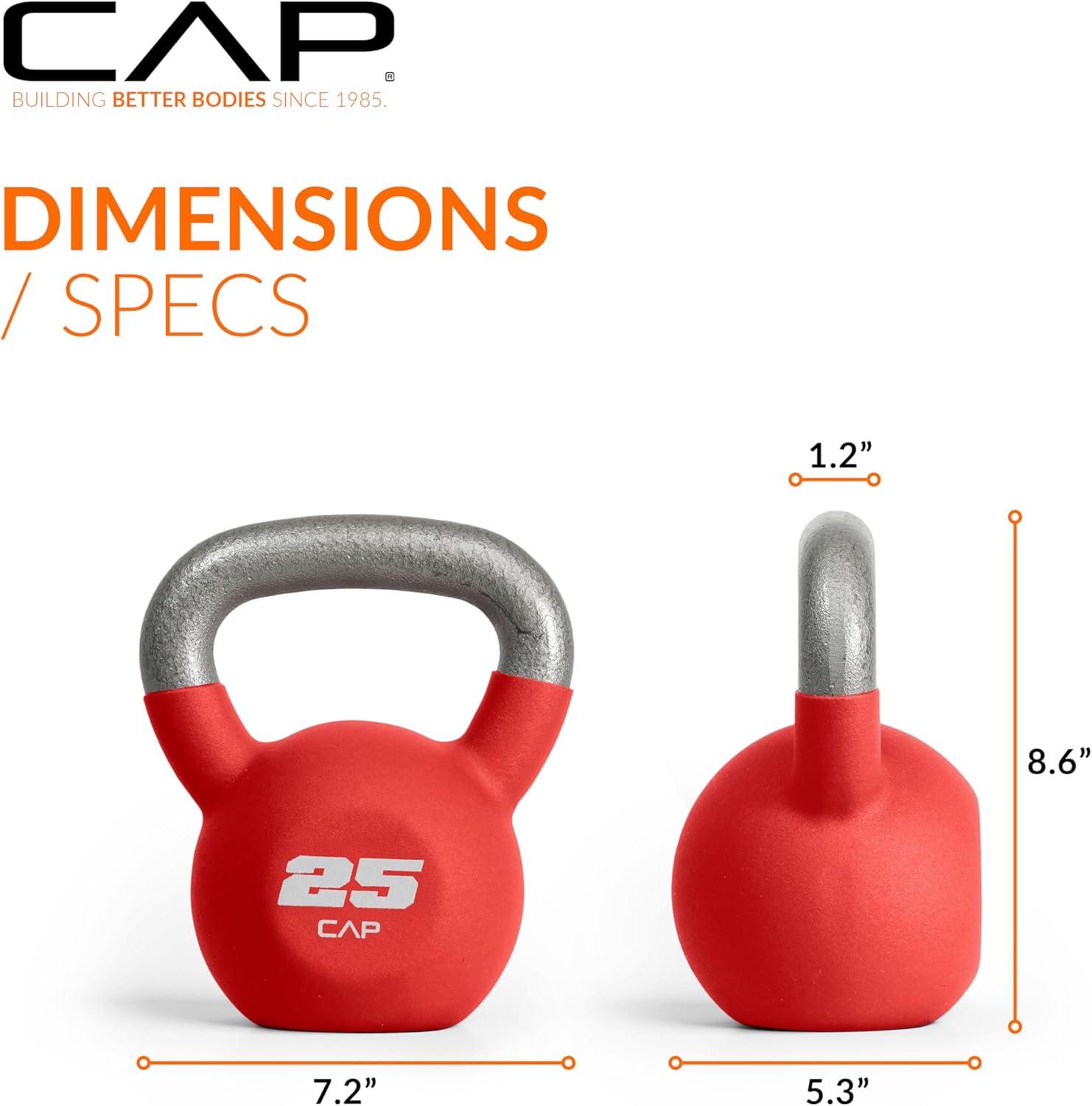 image:imageCAP Barbell Cast Iron Kettlebell Coated Options Singles and Sets Multiple Weight Choices25 pounds