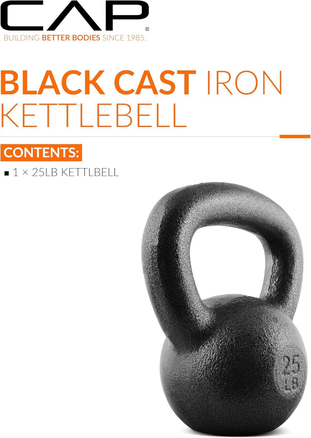image:imageCAP Barbell Cast Iron Kettlebell Coated Options Singles and Sets Multiple Weight Choices25 pounds
