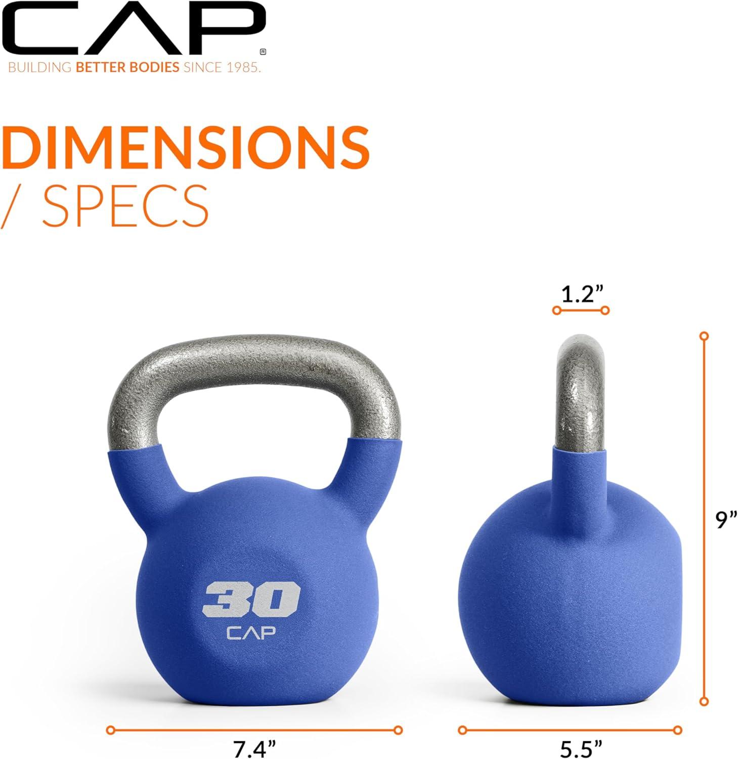 image:imageCAP Barbell Cast Iron Kettlebell Coated Options Singles and Sets Multiple Weight Choices30 pounds