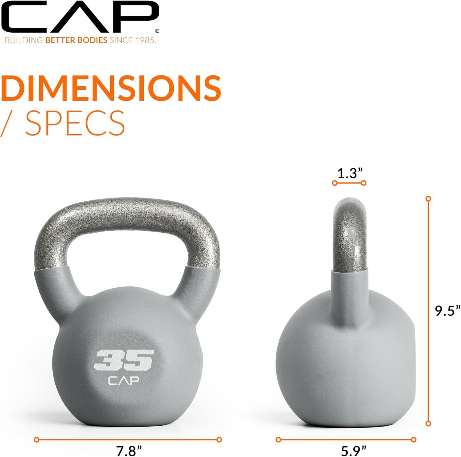 image:imageCAP Barbell Cast Iron Kettlebell Coated Options Singles and Sets Multiple Weight Choices35 pounds
