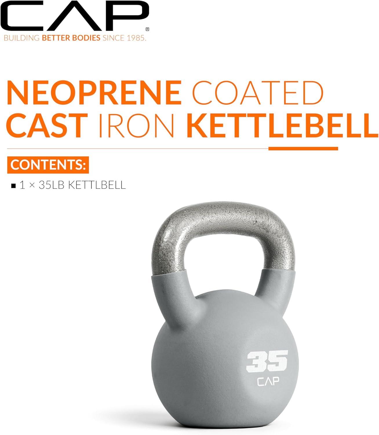 image:imageCAP Barbell Cast Iron Kettlebell Coated Options Singles and Sets Multiple Weight Choices35 pounds