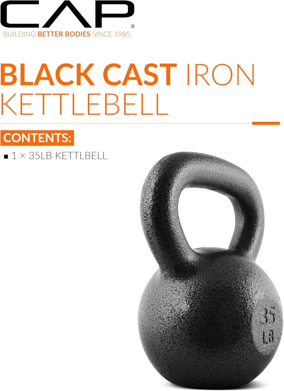 image:imageCAP Barbell Cast Iron Kettlebell Coated Options Singles and Sets Multiple Weight Choices35 pounds