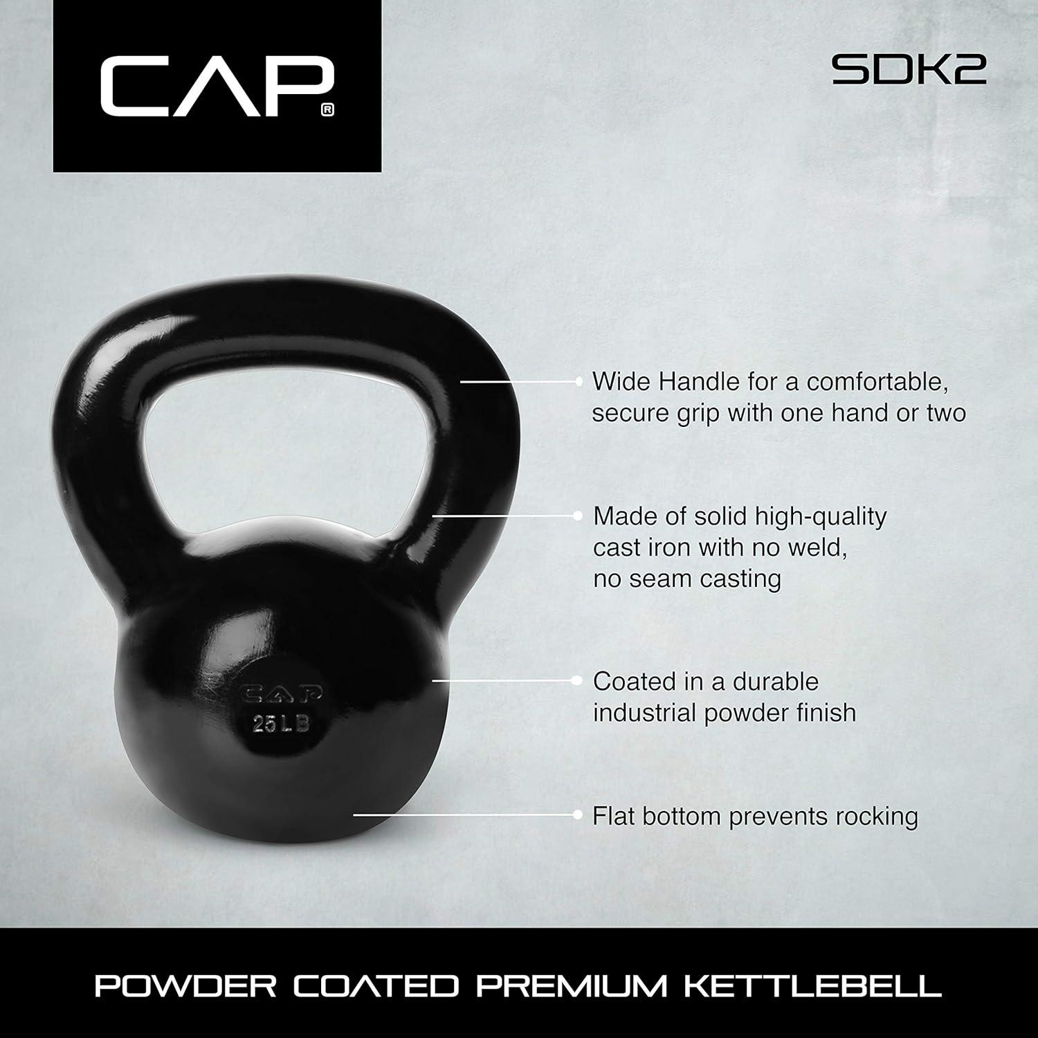 image:imageCAP Barbell Cast Iron Kettlebell Coated Options Singles and Sets Multiple Weight Choices40 pounds