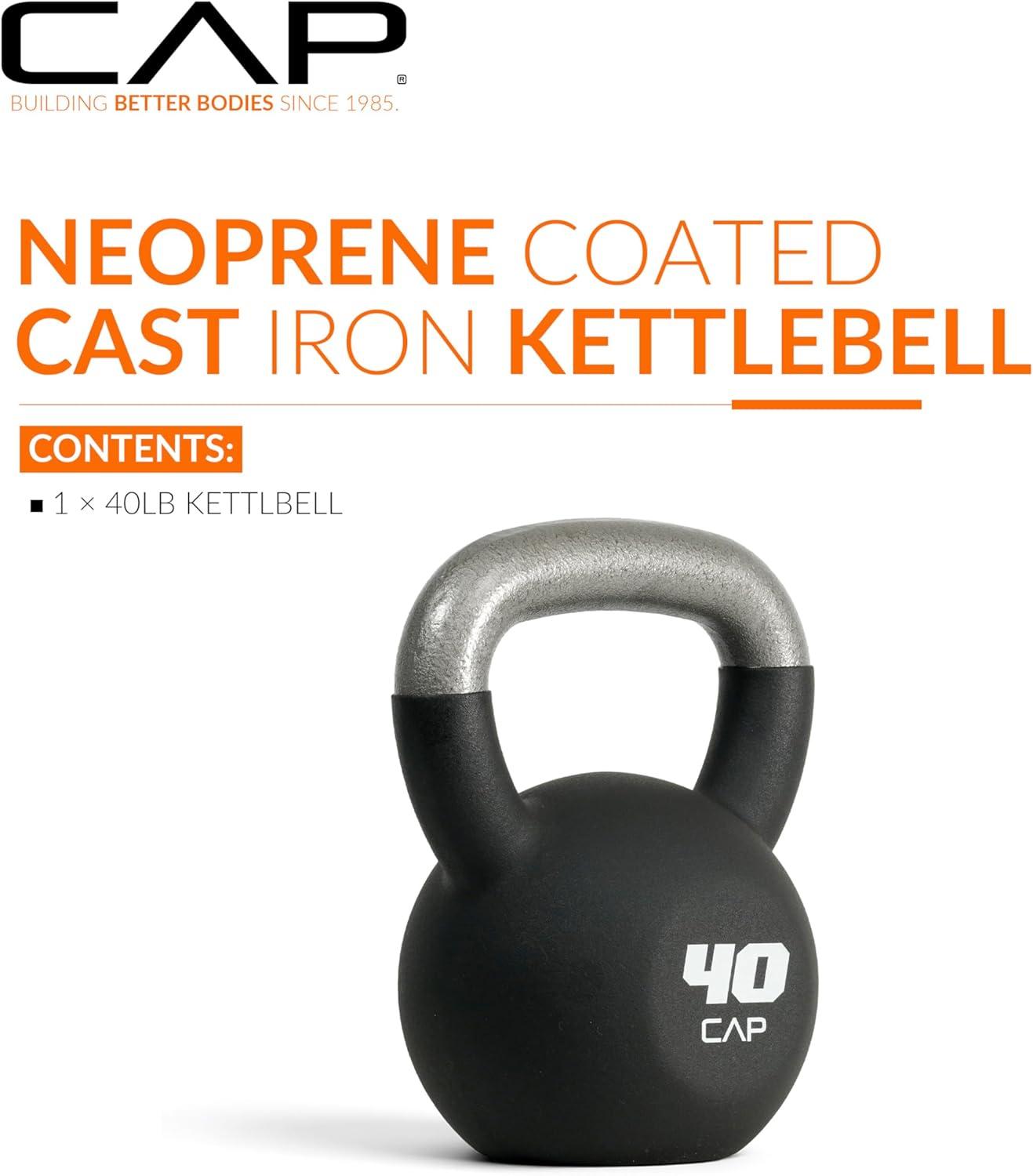 image:imageCAP Barbell Cast Iron Kettlebell Coated Options Singles and Sets Multiple Weight Choices40 pounds