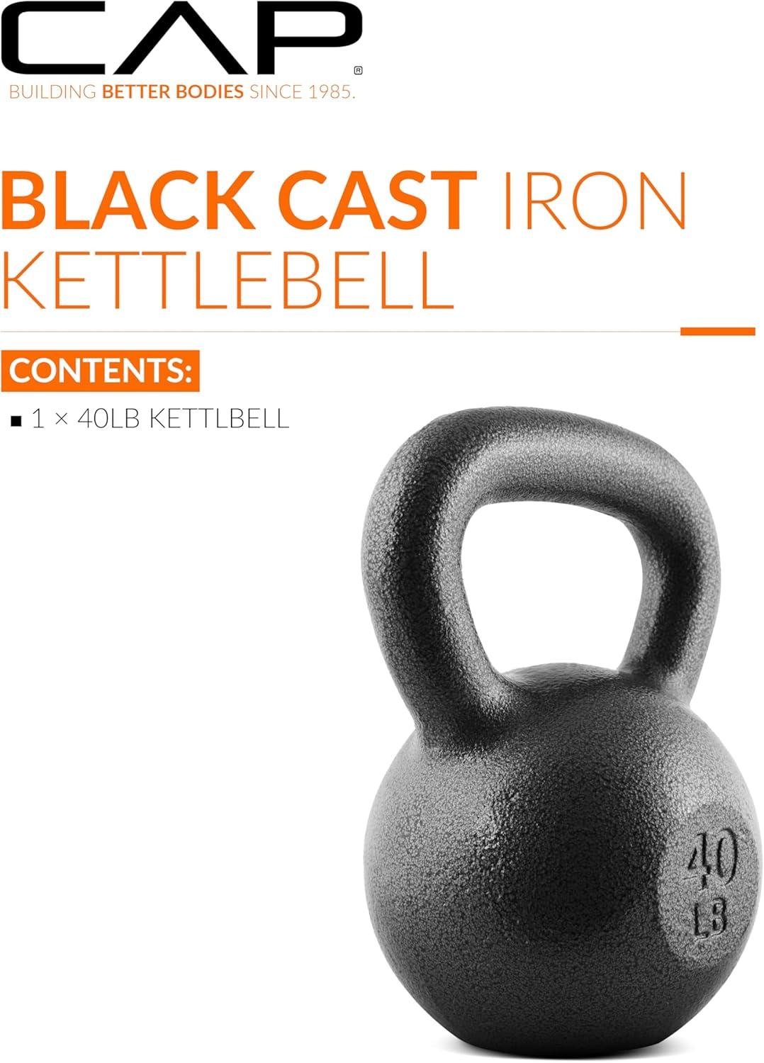image:imageCAP Barbell Cast Iron Kettlebell Coated Options Singles and Sets Multiple Weight Choices40 pounds