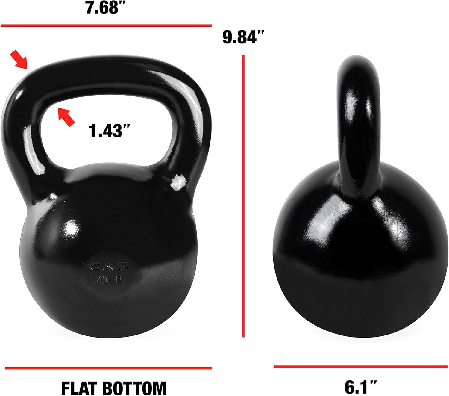 image:imageCAP Barbell Cast Iron Kettlebell Coated Options Singles and Sets Multiple Weight Choices40 pounds