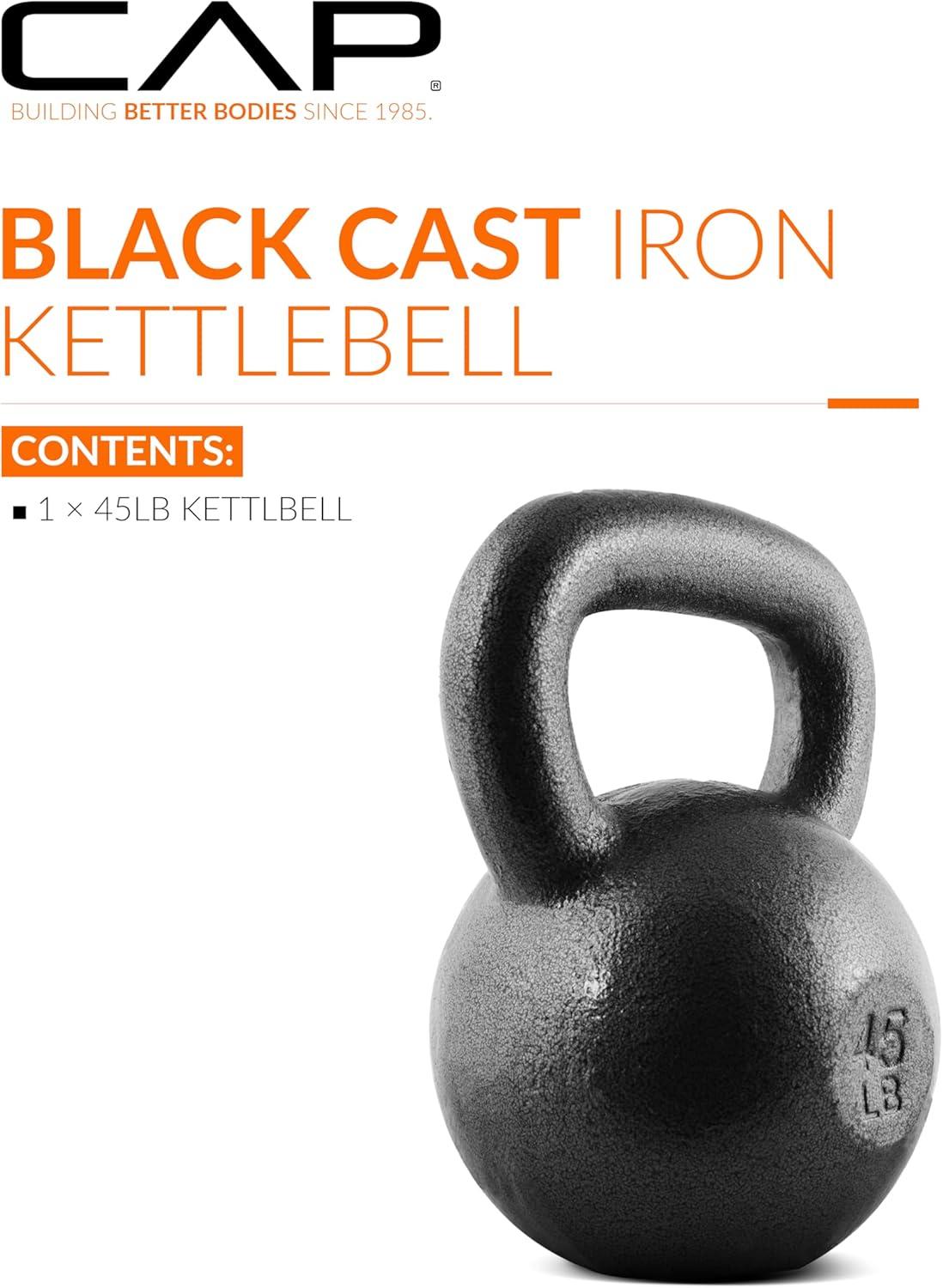 image:imageCAP Barbell Cast Iron Kettlebell Coated Options Singles and Sets Multiple Weight Choices45 pounds