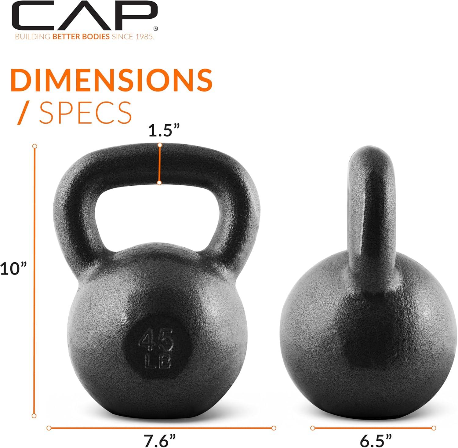 image:imageCAP Barbell Cast Iron Kettlebell Coated Options Singles and Sets Multiple Weight Choices45 pounds