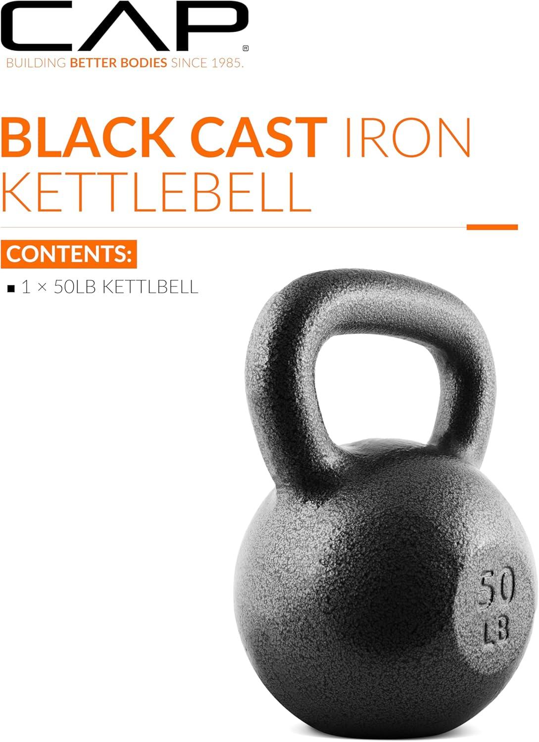 image:imageCAP Barbell Cast Iron Kettlebell Coated Options Singles and Sets Multiple Weight Choices50 pounds