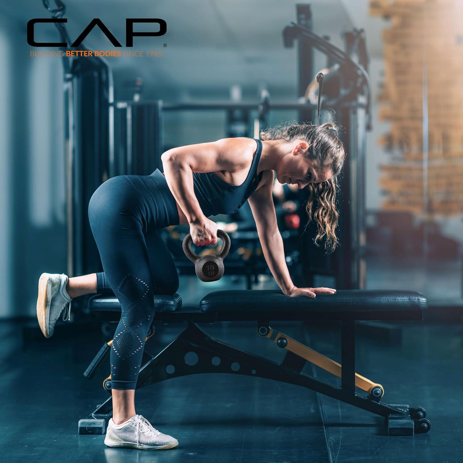 image:imageCAP Barbell Cast Iron Kettlebell Coated Options Singles and Sets Multiple Weight Choices70 pounds