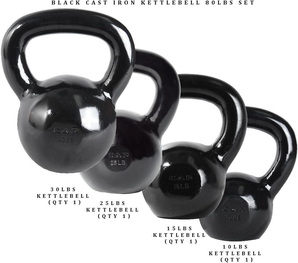image:imageCAP Barbell Cast Iron Kettlebell Coated Options Singles and Sets Multiple Weight Choices80 pounds set