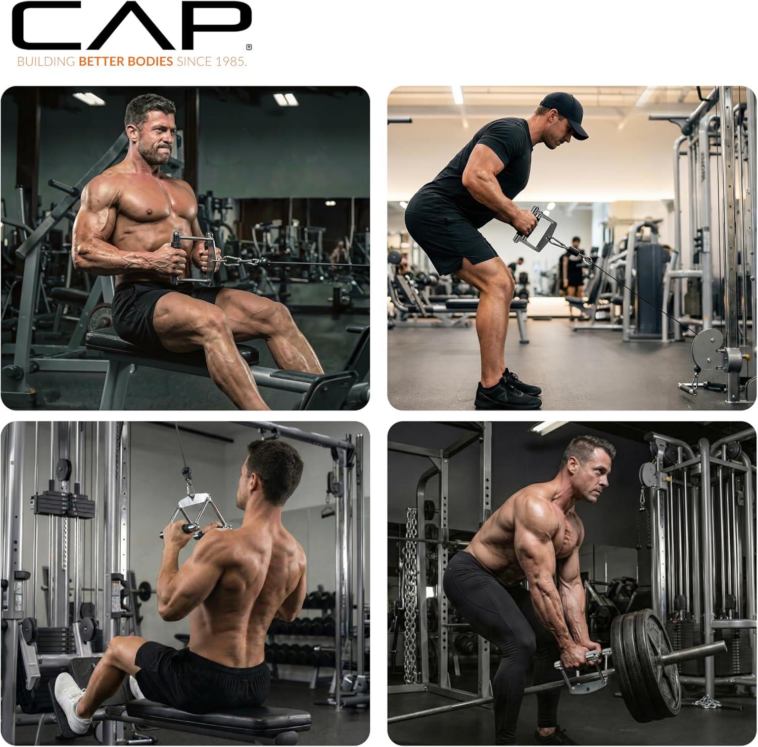 image:imageCAP Barbell Double D Handle with Rubber Grips Black
