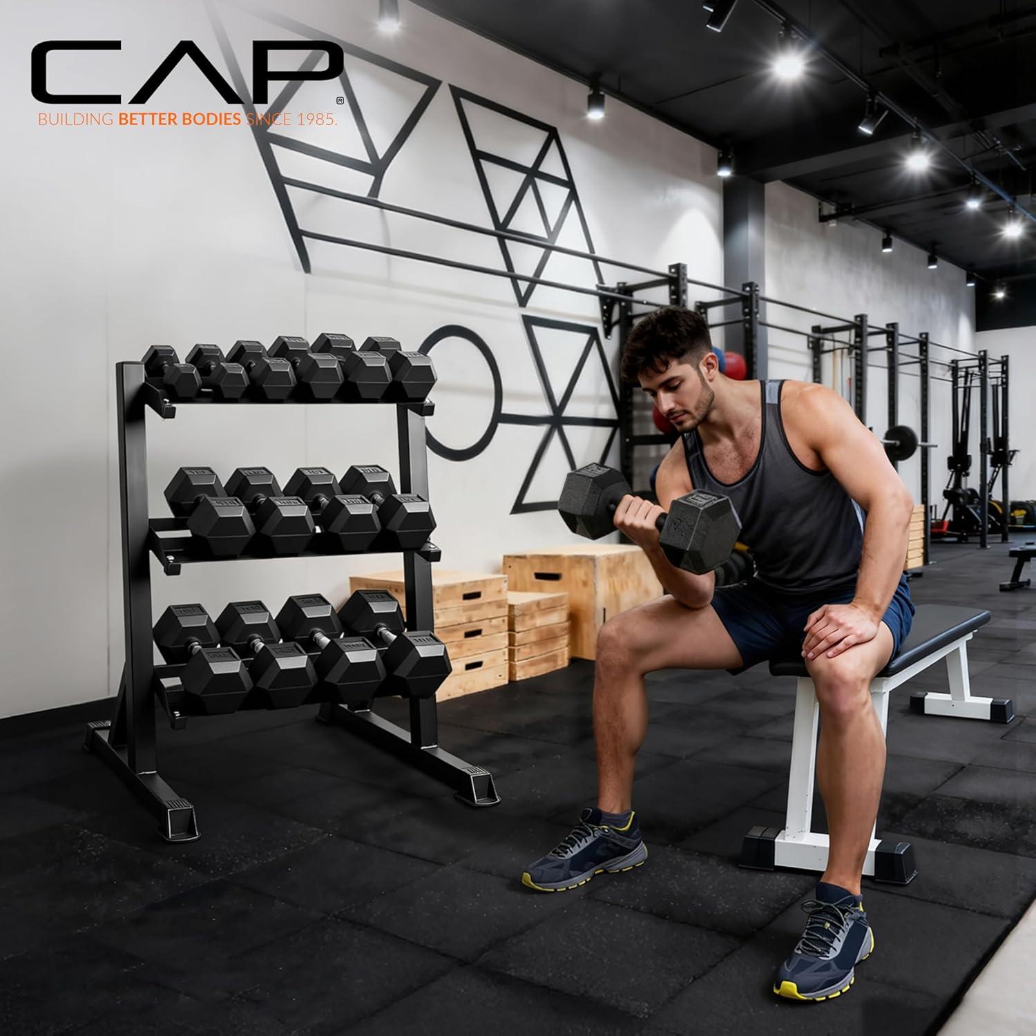 image:imageCAP Barbell Dumbbell Set with Rack Multiple Options 280 lb 550 lb amp 1200 lb280 lb Set