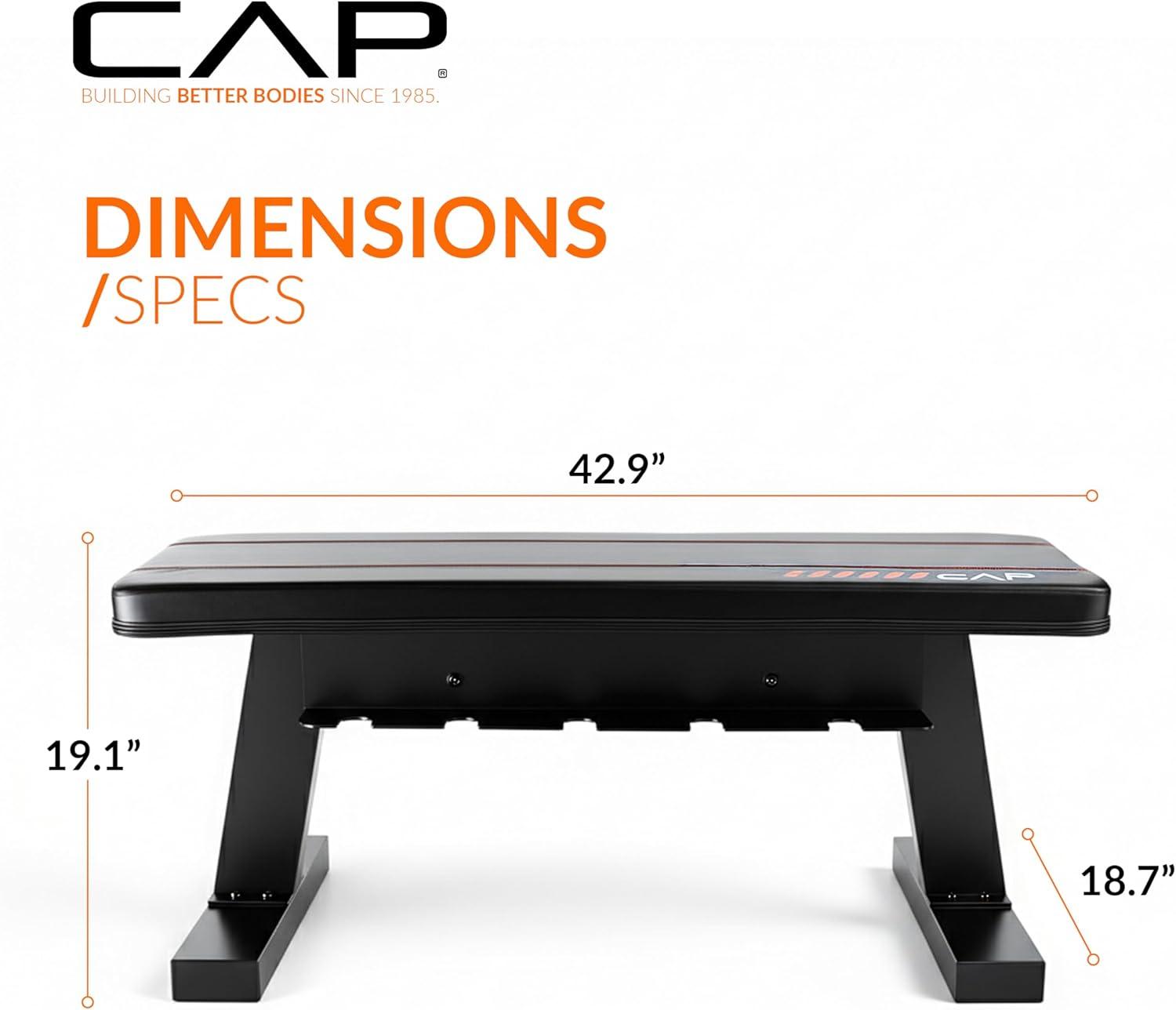 image:imageCAP Barbell Flat Weight Bench with Dumbbell Storage Home Gym Bench for Strength Training Dumbbell Workouts amp SpaceSaving Organization