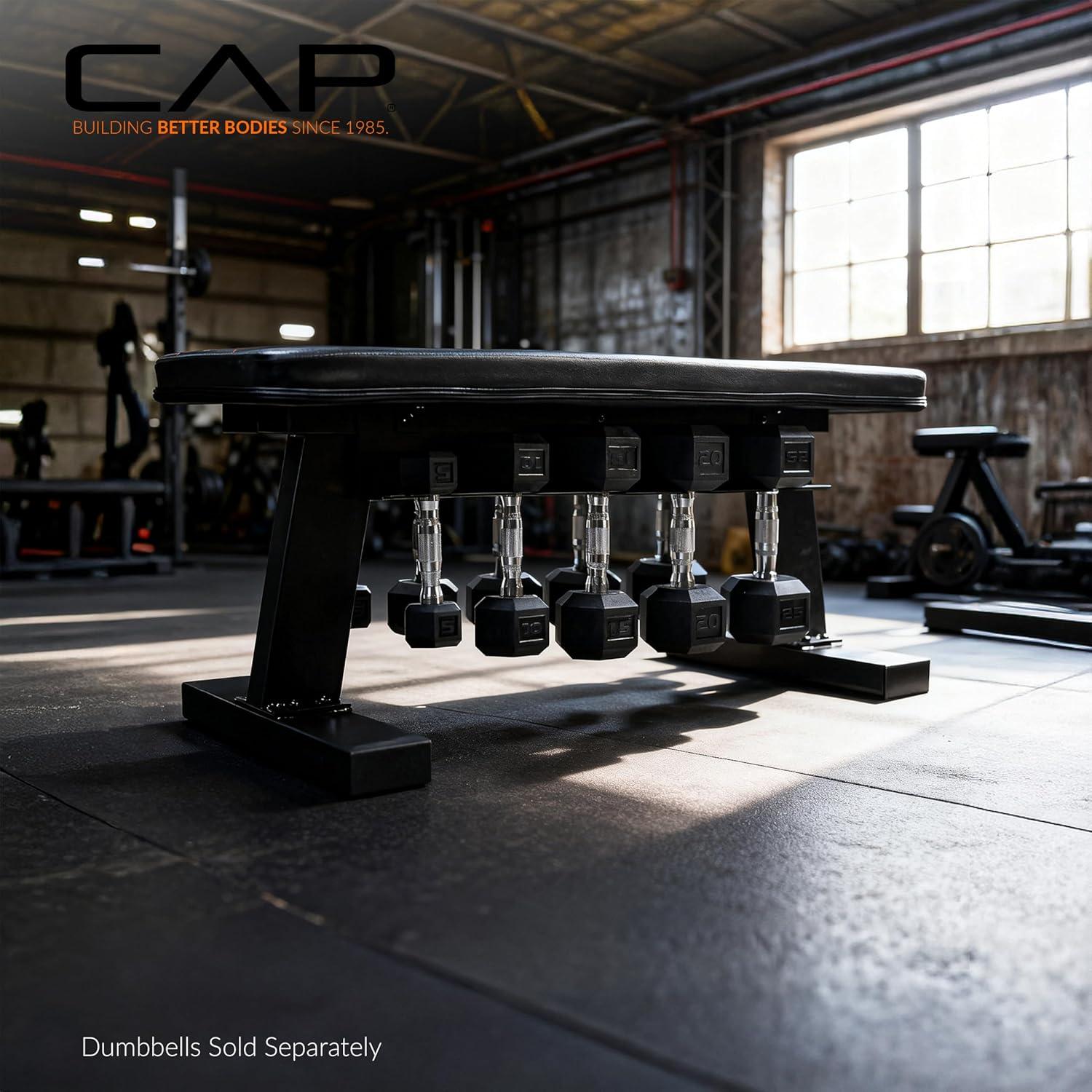 image:imageCAP Barbell Flat Weight Bench with Dumbbell Storage Home Gym Bench for Strength Training Dumbbell Workouts amp SpaceSaving Organization