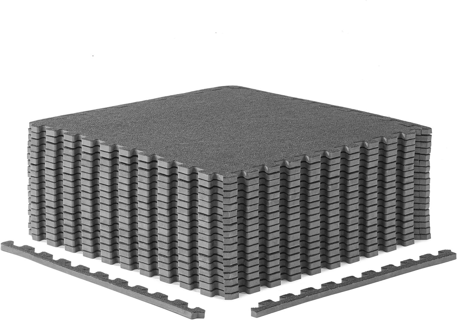 image:imageCAP Barbell Interlocking EVA Foam Carpet Puzzle Mat Floor Tiles 24 x 24 x 12 Multiple Color OptionsCarpet Top Gray