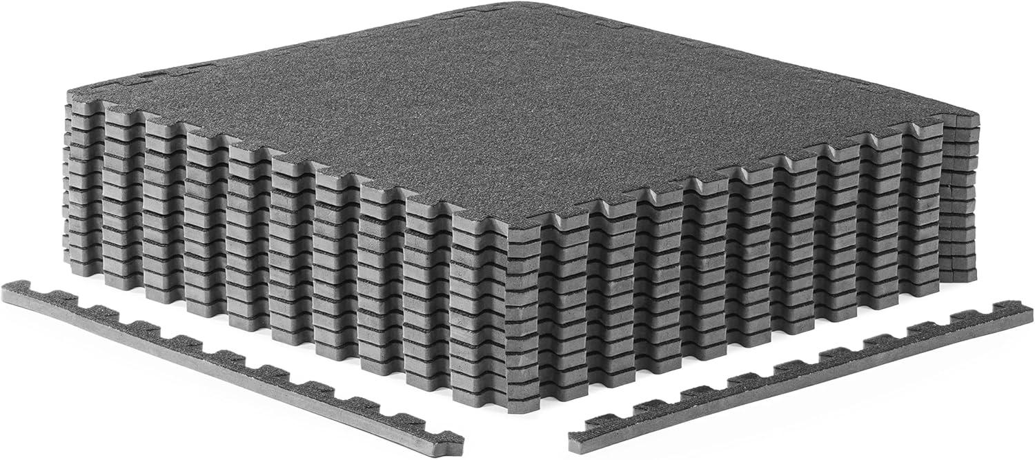 image:imageCAP Barbell Interlocking EVA Foam Carpet Puzzle Mat Floor Tiles 24 x 24 x 12 Multiple Color OptionsCarpet Top Gray