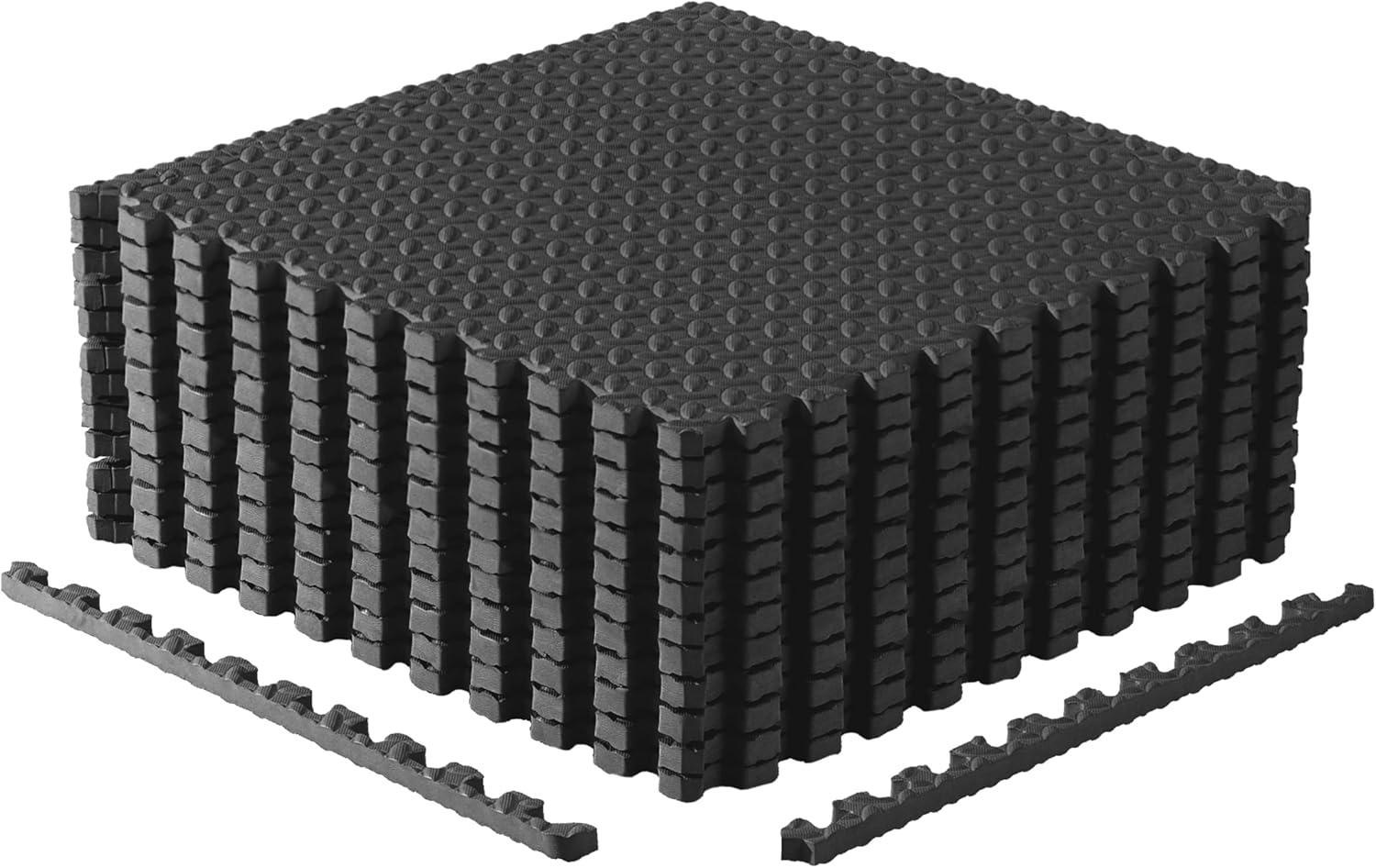 image:imageCAP Barbell Interlocking EVA Foam Exercise Puzzle Mat Home Gym Flooring Multiple OptionsDiamond Black