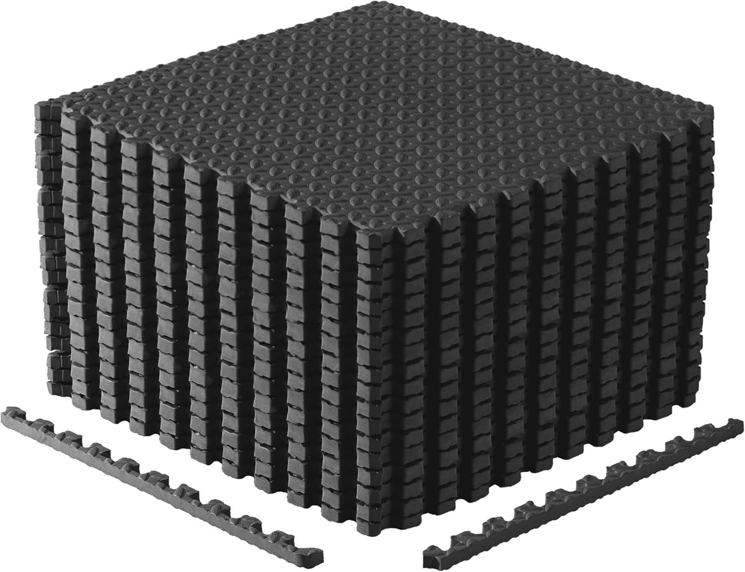 image:imageCAP Barbell Interlocking EVA Foam Exercise Puzzle Mat Home Gym Flooring Multiple OptionsDiamond Black