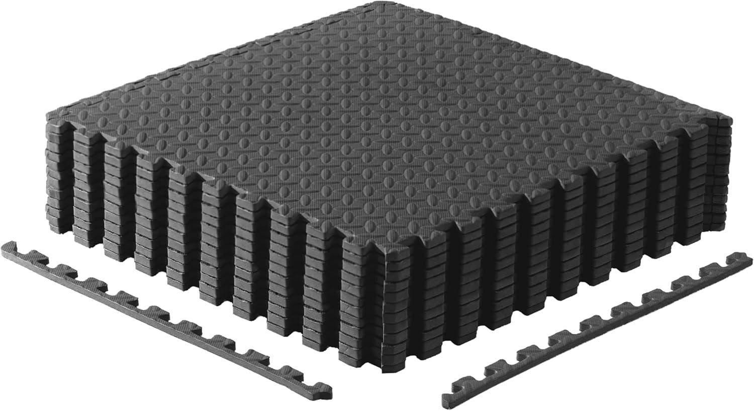 image:imageCAP Barbell Interlocking EVA Foam Exercise Puzzle Mat Home Gym Flooring Multiple OptionsDiamond Black