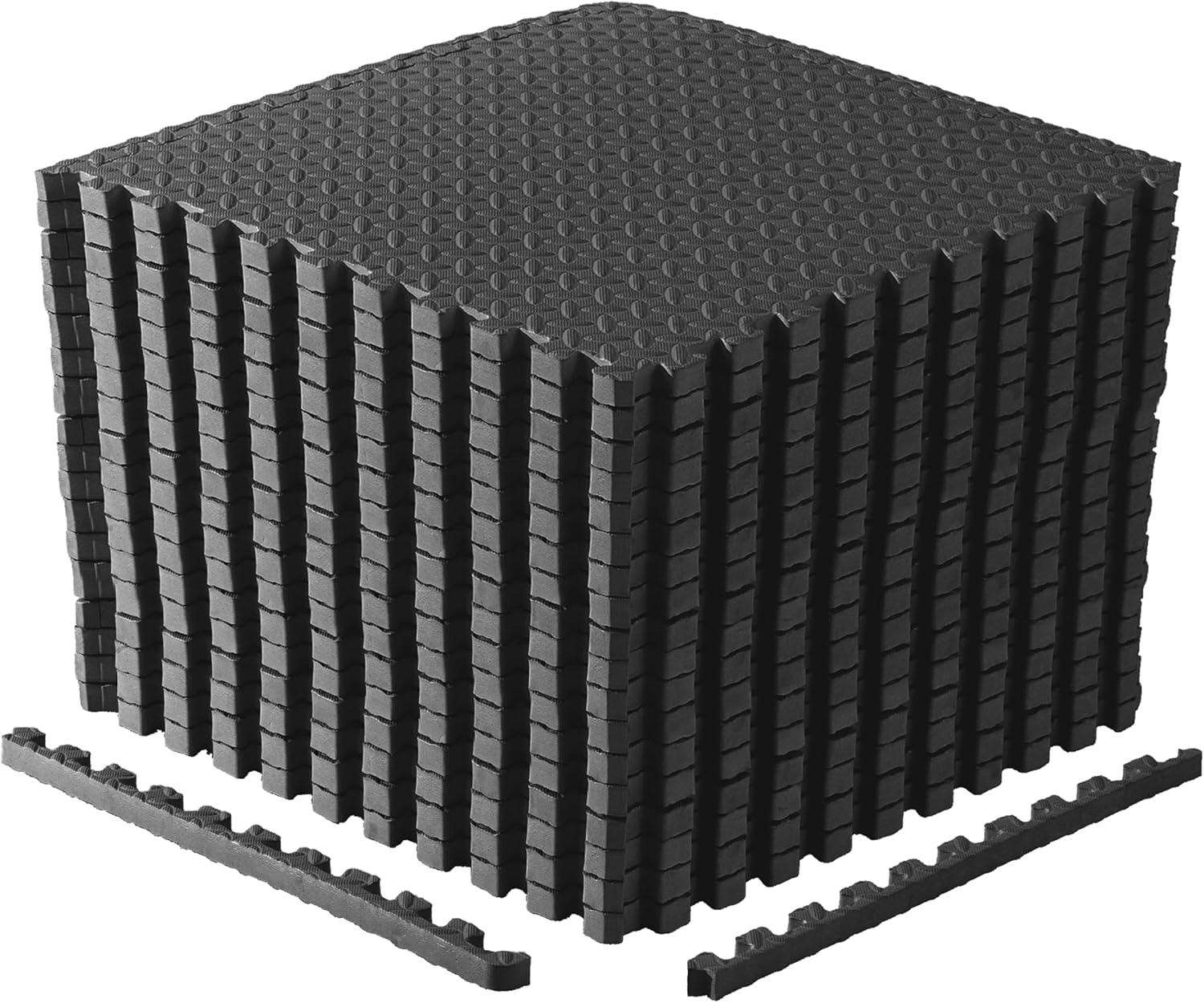 image:imageCAP Barbell Interlocking EVA Foam Exercise Puzzle Mat Home Gym Flooring Multiple OptionsDiamond Black