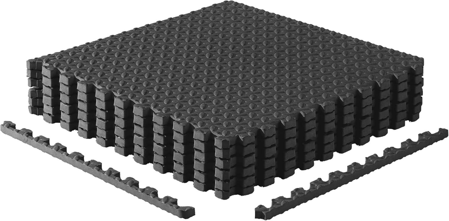 image:imageCAP Barbell Interlocking EVA Foam Exercise Puzzle Mat Home Gym Flooring Multiple OptionsDiamond Black