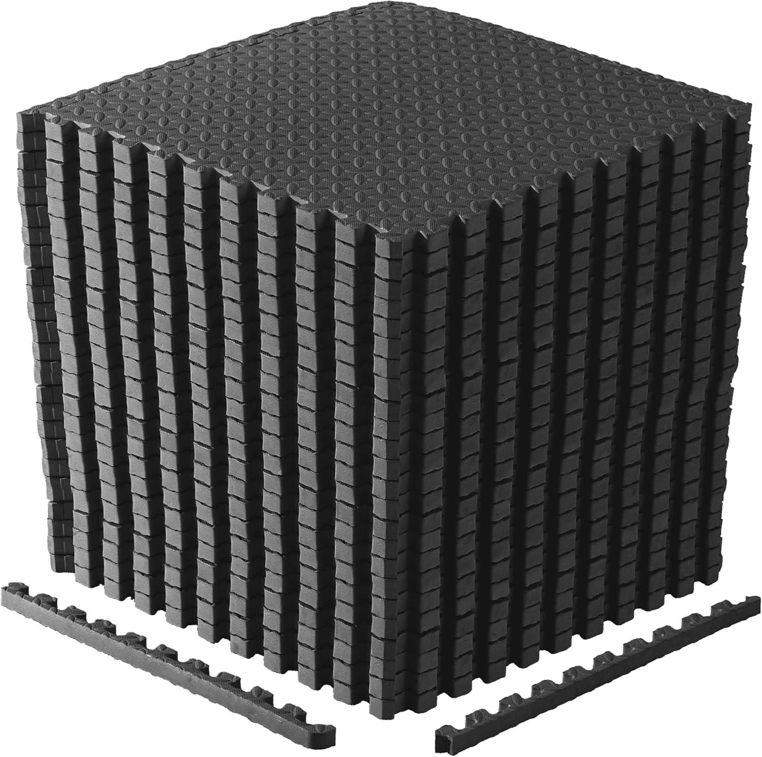 image:imageCAP Barbell Interlocking EVA Foam Exercise Puzzle Mat Home Gym Flooring Multiple OptionsDiamond Black