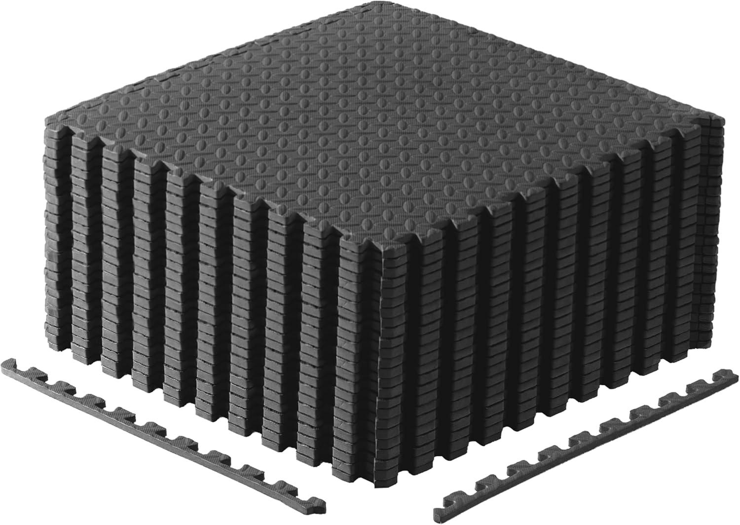 image:imageCAP Barbell Interlocking EVA Foam Exercise Puzzle Mat Home Gym Flooring Multiple OptionsDiamond Black