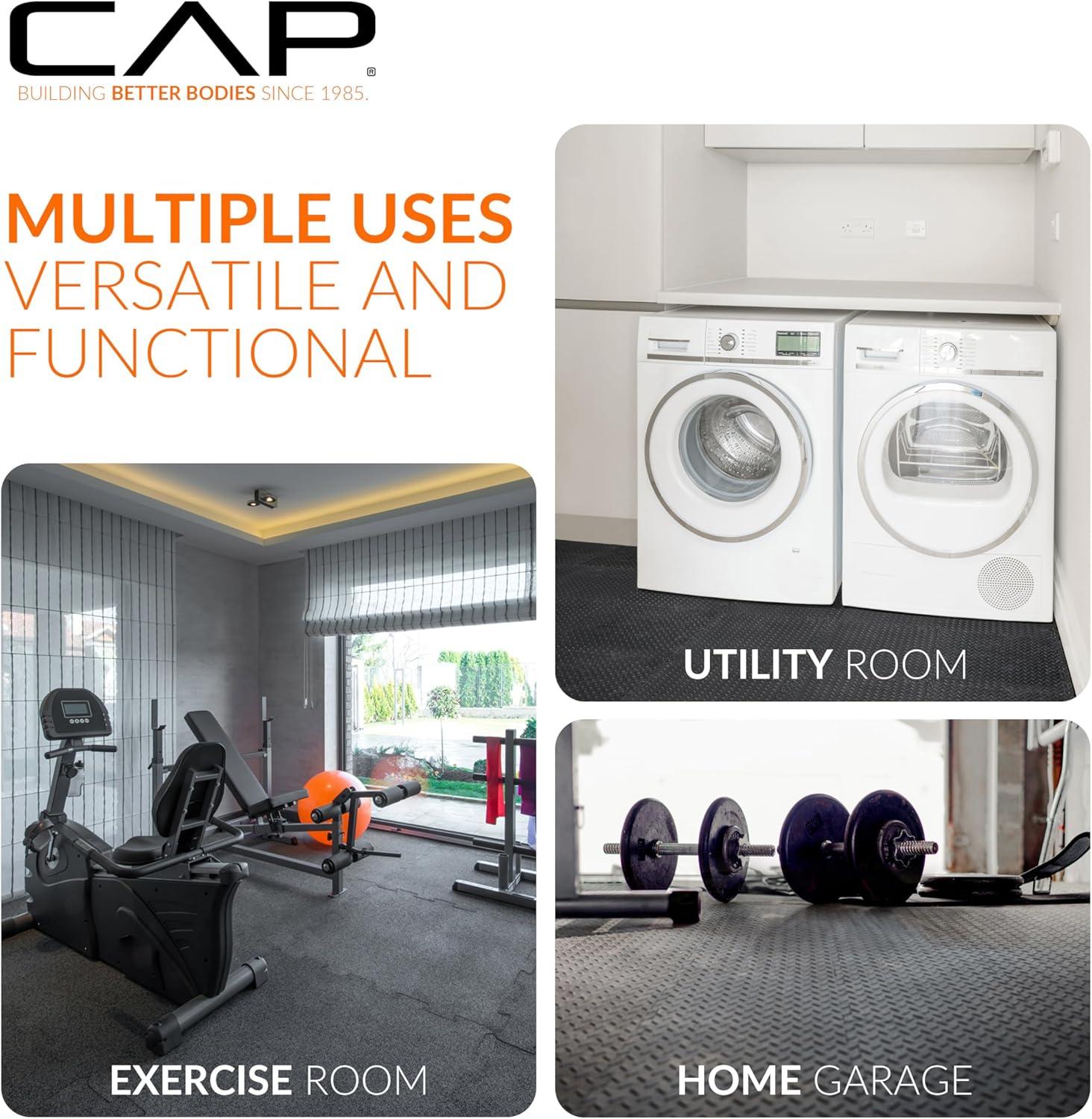 image:imageCAP Barbell Interlocking EVA Foam Exercise Puzzle Mat Home Gym Flooring Multiple OptionsPebble Black
