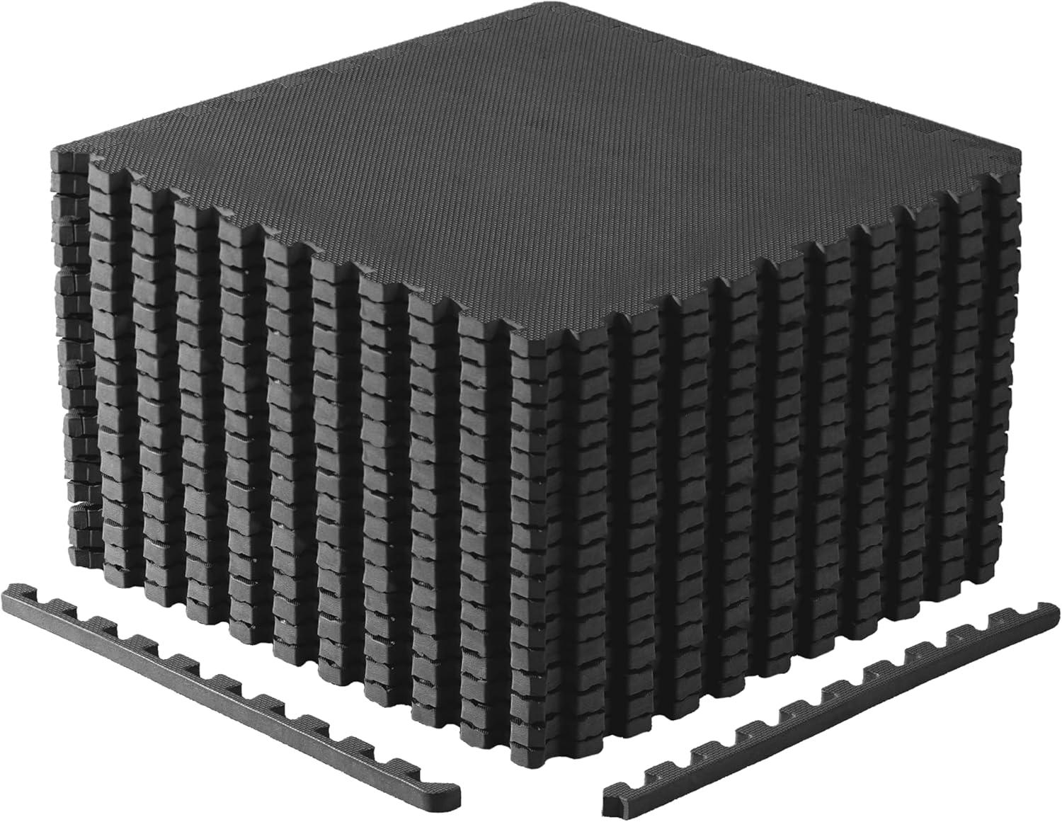 image:imageCAP Barbell Interlocking EVA Foam Exercise Puzzle Mat Home Gym Flooring Multiple OptionsT Black