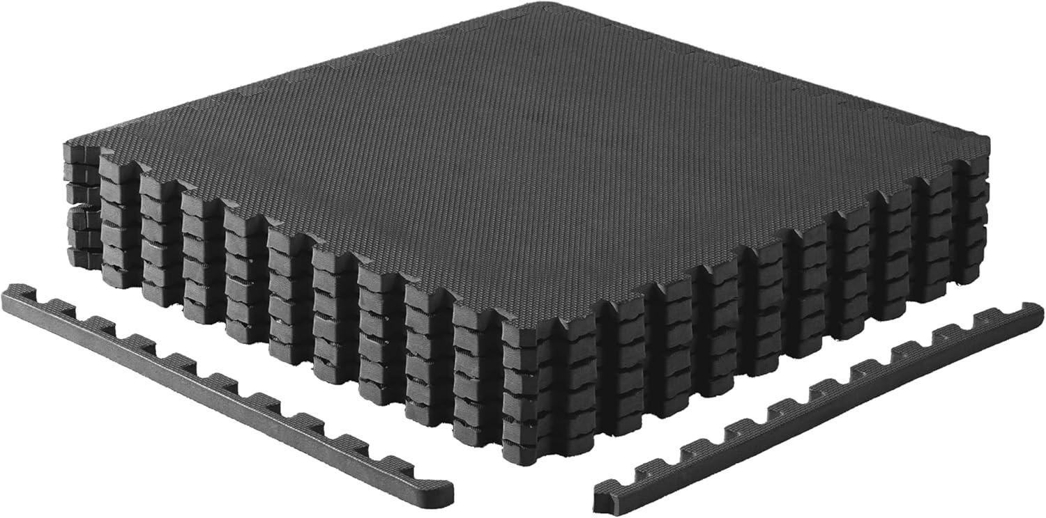 image:imageCAP Barbell Interlocking EVA Foam Exercise Puzzle Mat Home Gym Flooring Multiple OptionsT Black
