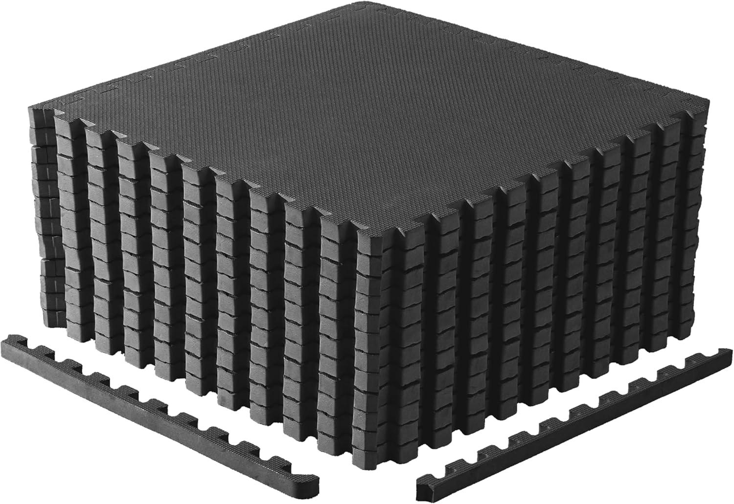 image:imageCAP Barbell Interlocking EVA Foam Exercise Puzzle Mat Home Gym Flooring Multiple OptionsT Black
