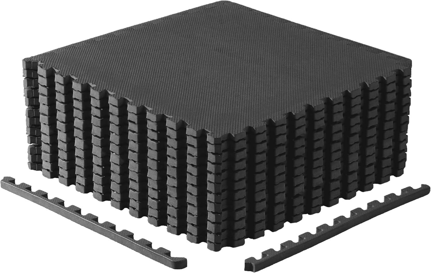image:imageCAP Barbell Interlocking EVA Foam Exercise Puzzle Mat Home Gym Flooring Multiple OptionsT Black