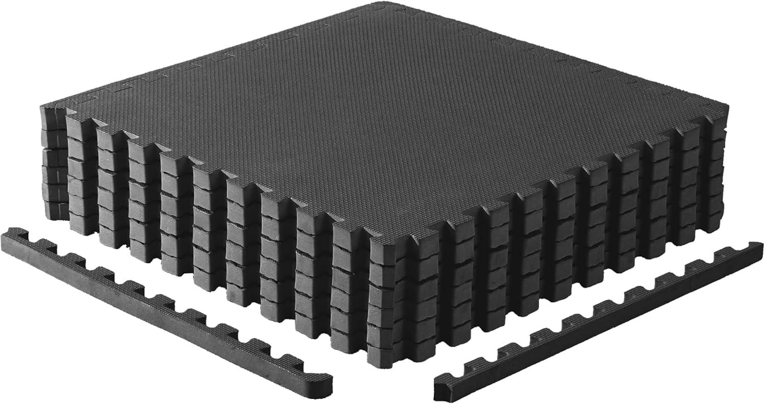 image:imageCAP Barbell Interlocking EVA Foam Exercise Puzzle Mat Home Gym Flooring Multiple OptionsT Black
