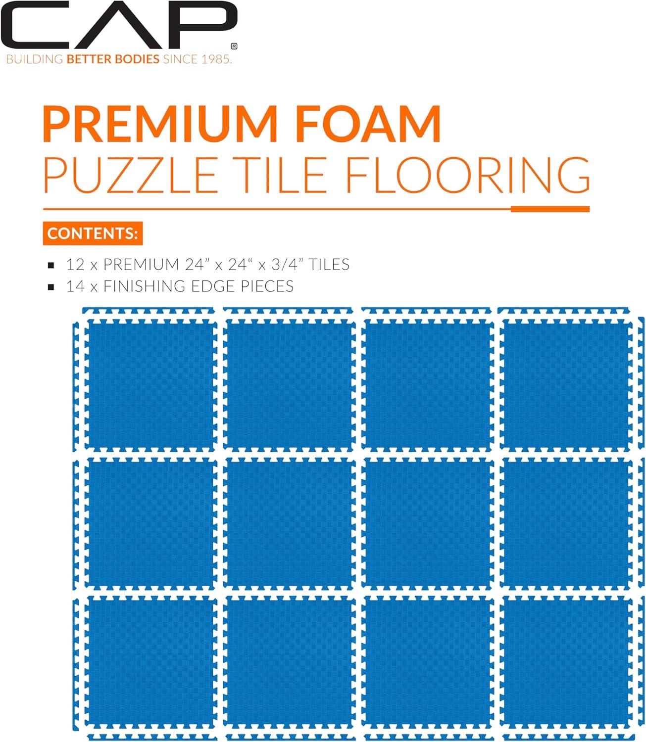 image:imageCAP Barbell Interlocking EVA Foam Exercise Puzzle Mat Home Gym Flooring Multiple OptionsTatami Blue