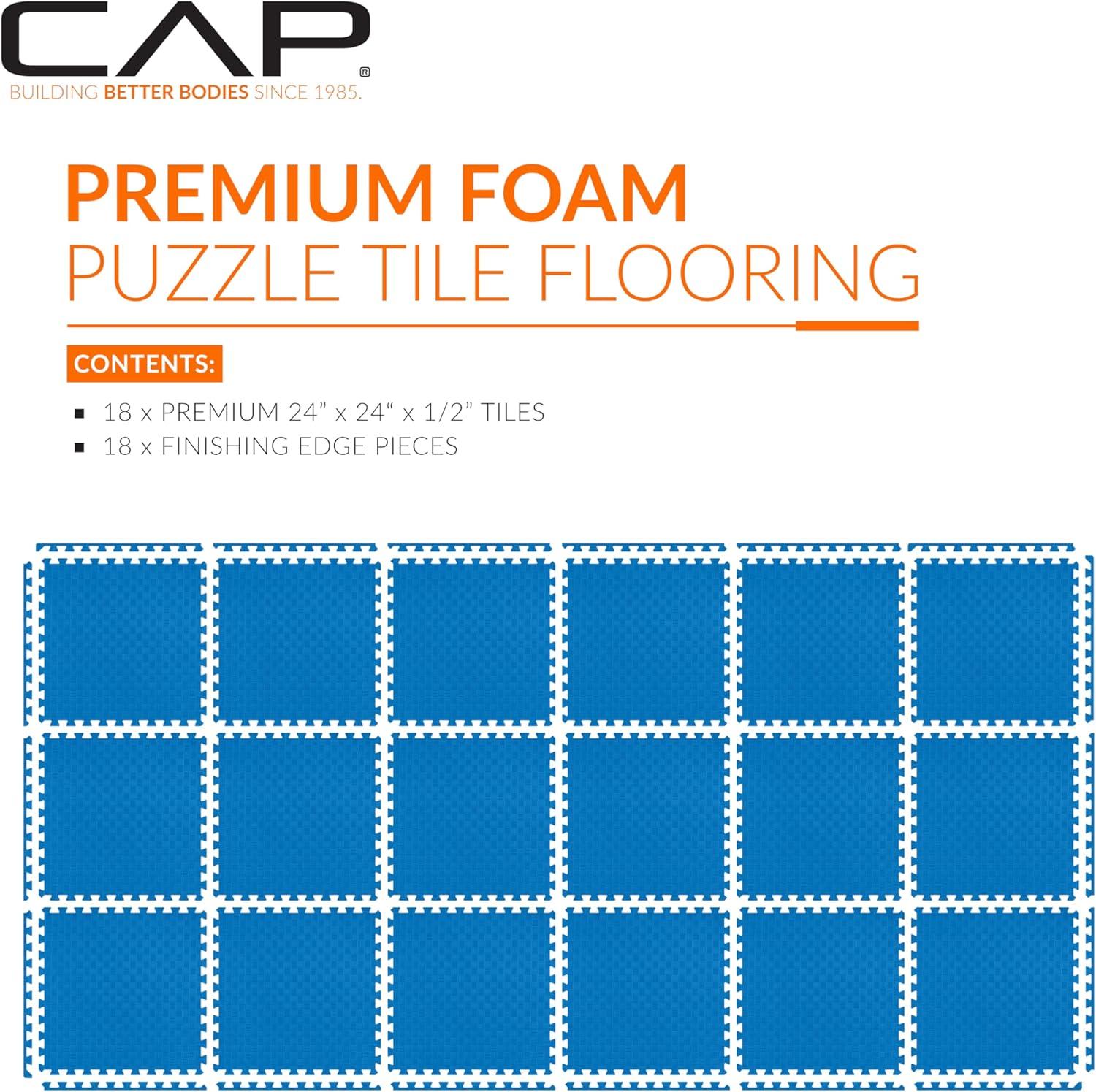 image:imageCAP Barbell Interlocking EVA Foam Exercise Puzzle Mat Home Gym Flooring Multiple OptionsTatami Blue