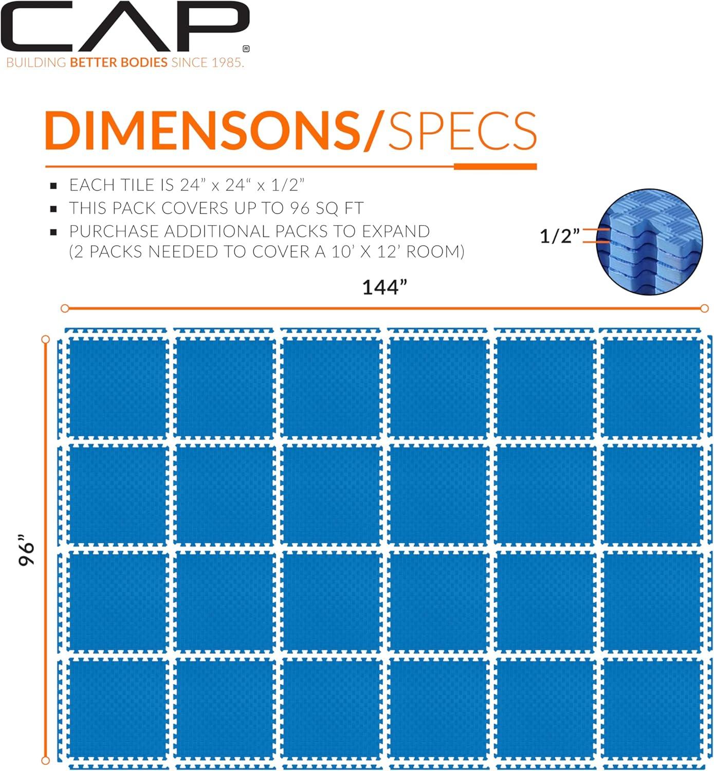 image:imageCAP Barbell Interlocking EVA Foam Exercise Puzzle Mat Home Gym Flooring Multiple OptionsTatami Blue