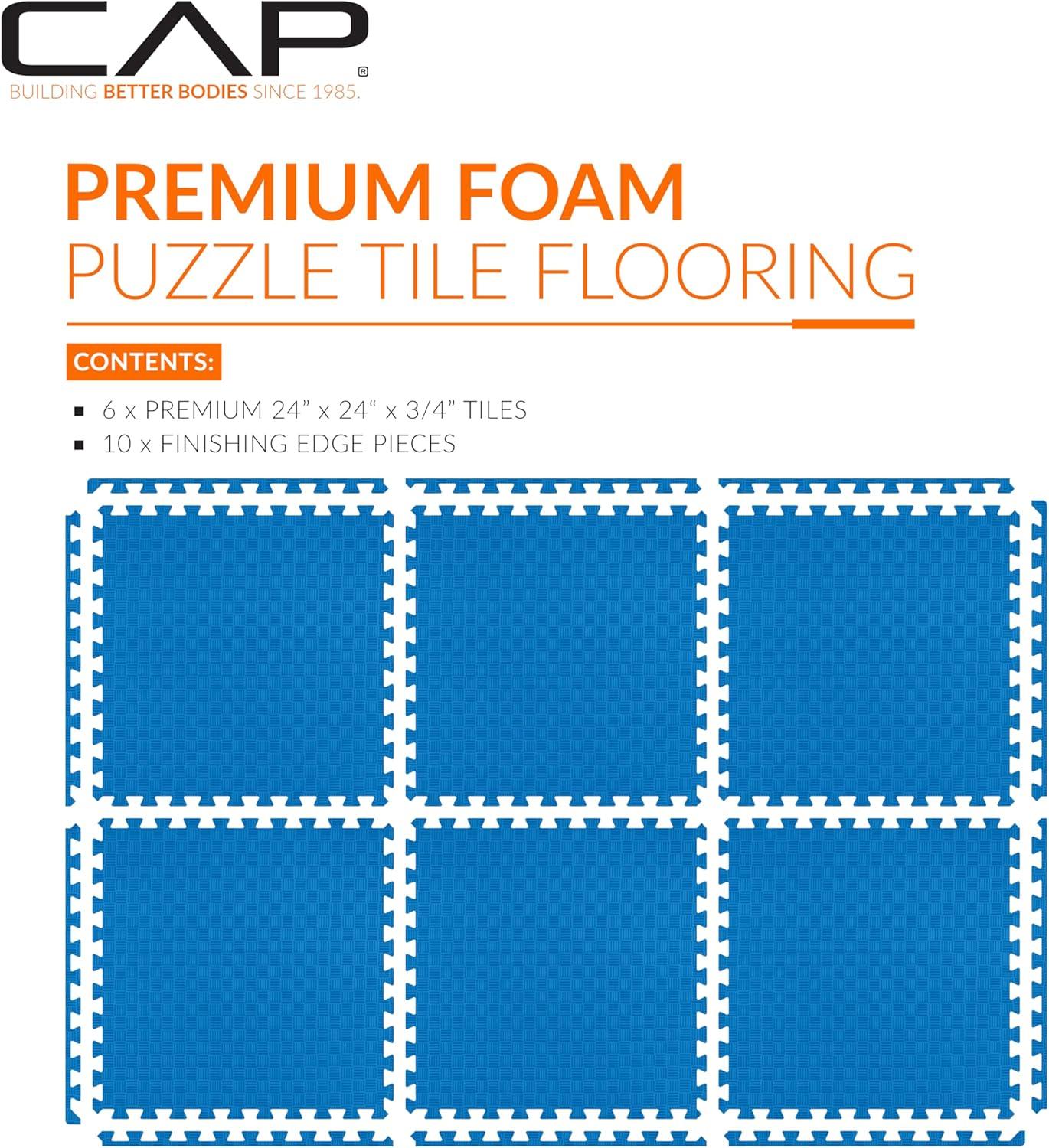 image:imageCAP Barbell Interlocking EVA Foam Exercise Puzzle Mat Home Gym Flooring Multiple OptionsTatami Blue
